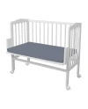 Baumwoll-Spannbettlaken Beistellbett 2-in-1 Waldin 90x50 Graphit