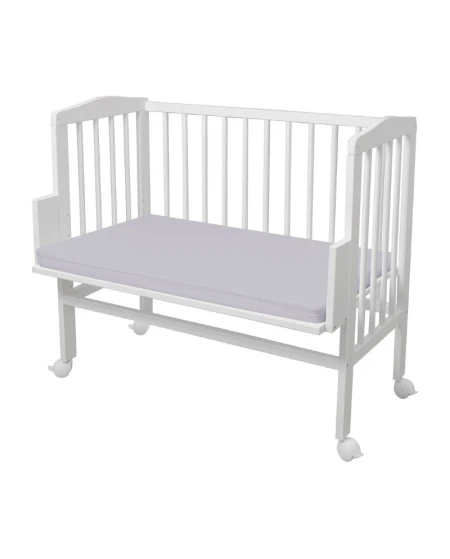Baumwoll-Spannbettlaken Beistellbett 2-in-1 Waldin 90x50 Grau