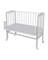 Baumwoll-Spannbettlaken Beistellbett 2-in-1 Waldin 90x50 Grau