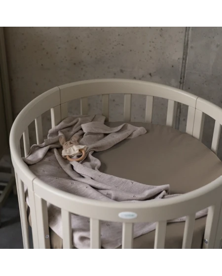 Spannbettlaken aus Baumwolle 73x73 cm Oval 7-in-1 Babybett WALDIN