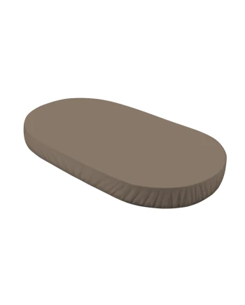Spannbettlaken aus Baumwolle 124x73 cm – Oval Taupe | Waldin