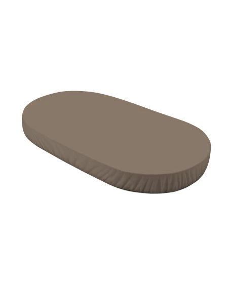 Spannbettlaken aus Baumwolle 124x73 cm – Oval Taupe | Waldin