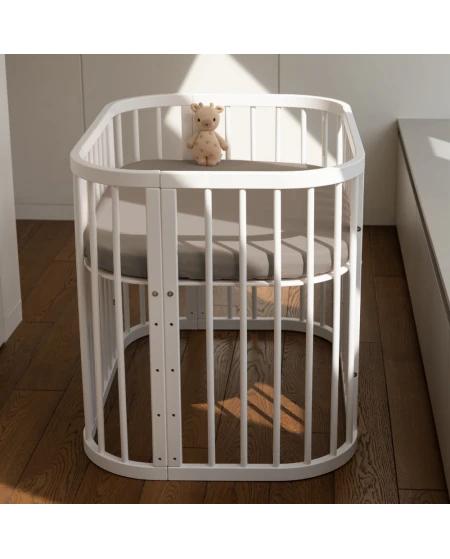 Spannbettlaken aus Baumwolle 93x65 für 5in1 Babybett – Waldin