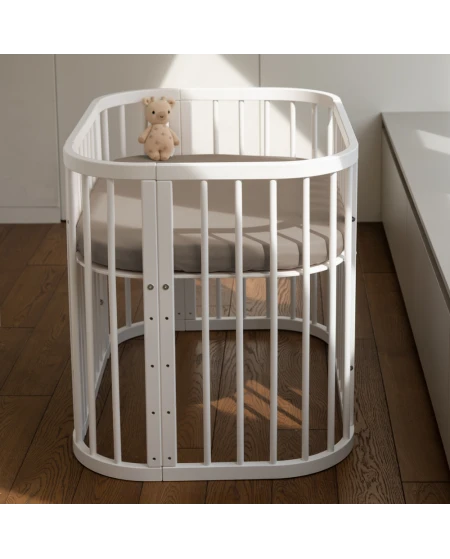 Spannbettlaken aus Baumwolle 93x65 für 5in1 Babybett – Waldin