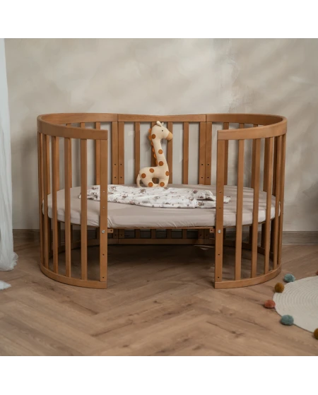 Ovales 7in1 Babybett mit Matratze - Vintage