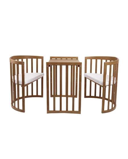 Ovales 7in1 Babybett mit Matratze - Vintage