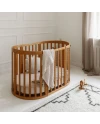 Ovales 7in1 Babybett mit Matratze - Vintage