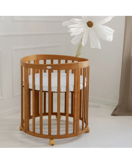 Ovales 7in1 Babybett mit Matratze - Vintage