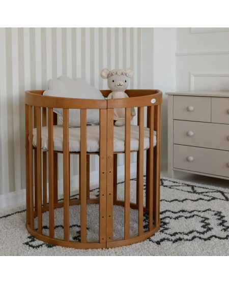 Ovales 7in1 Babybett mit Matratze - Vintage