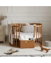 Ovales 7in1 Babybett mit Matratze - Vintage