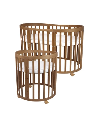 Ovales 7in1 Babybett mit Matratze - Vintage