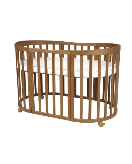 Ovales 7in1 Babybett mit Matratze - Vintage