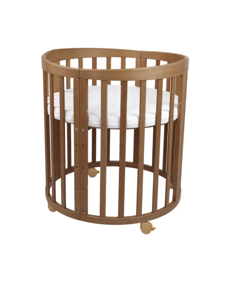 Ovales 7in1 Babybett mit Matratze - Vintage