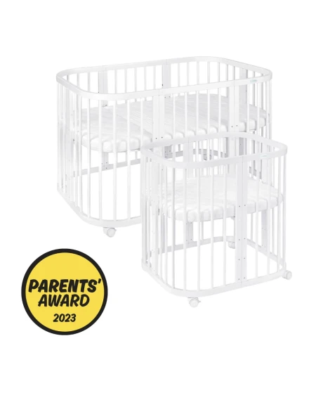 7in1 Babybett mit Matratze Weiß | Waldin