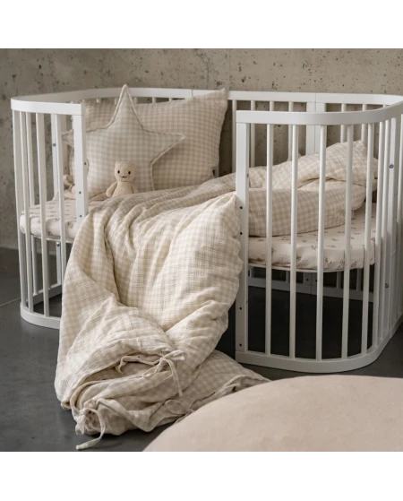 7in1 Babybett mit Matratze Weiß | Waldin