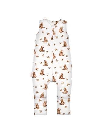 Baumwoll-Schlafsack mit Beinen Baren Weiß 3-4 Jahre | Waldin