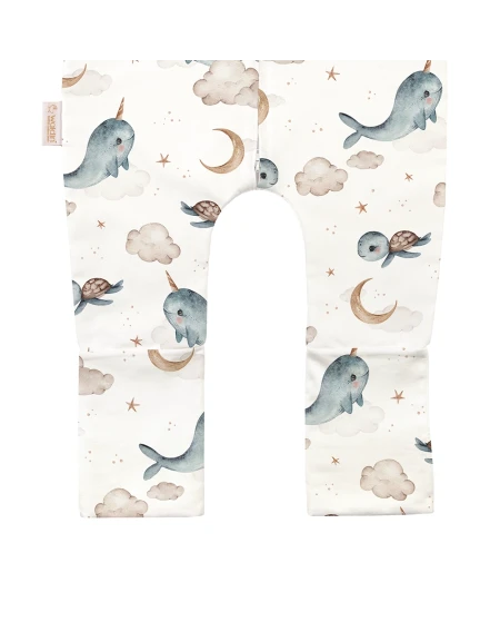 Baumwoll-Schlafsack mit Beinen Wale Weiß 1-2 Jahre | Waldin