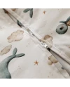 Baumwoll-Schlafsack mit Beinen Wale Weiß 1-2 Jahre | Waldin