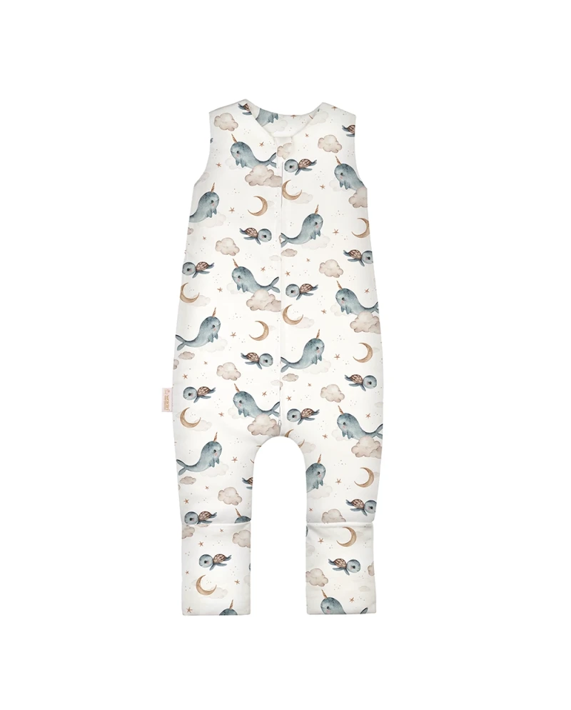 Baumwoll-Schlafsack mit Beinen Wale Weiß 3-4 Jahre | Waldin Baumwoll-Schlafsack mit Beinen Wale Weiß 3-4 Jahre | Waldin