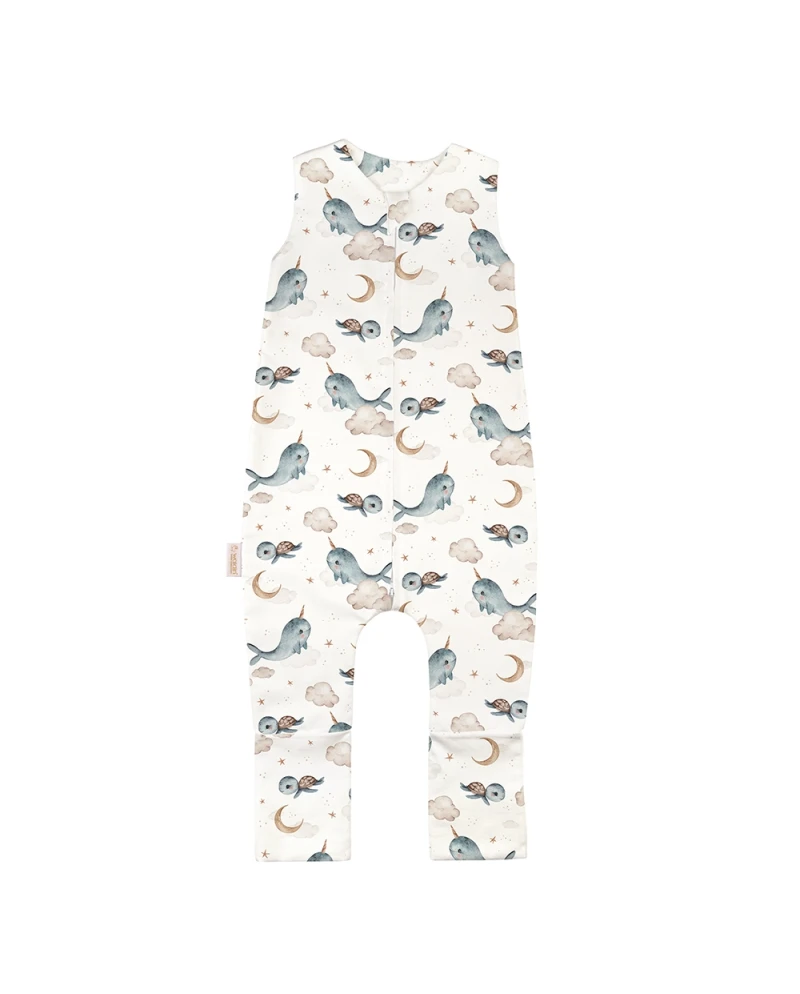 Baumwoll-Schlafsack mit Beinen Wale Weiß 3-4 Jahre | Waldin Baumwoll-Schlafsack mit Beinen Wale Weiß 3-4 Jahre | Waldin