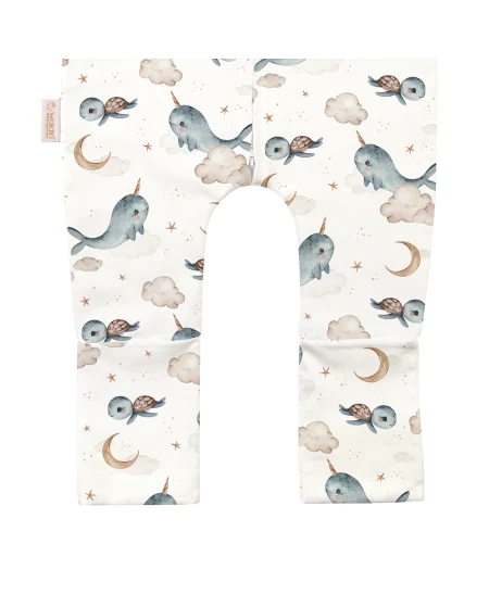 Baumwoll-Schlafsack mit Beinen Wale Weiß 3-4 Jahre | Waldin