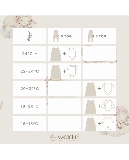 Baumwoll-Schlafsack mit Beinen Lullaby Weiß 1-2 Jahre | Waldin