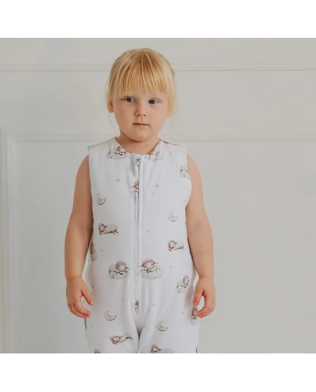 Baumwoll-Schlafsack mit Beinen Lullaby Weiß 3-4 Jahre | Waldin