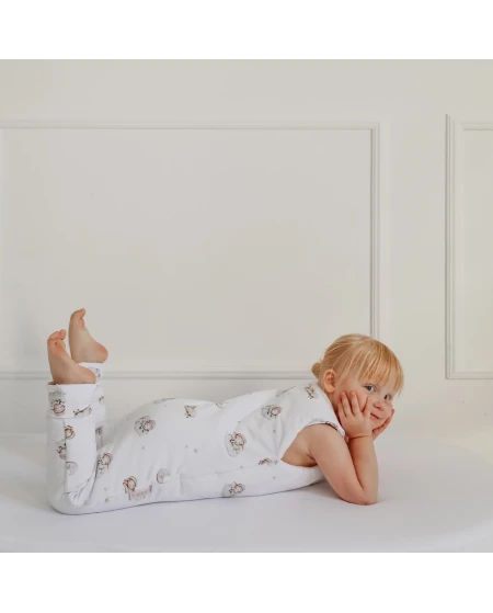 Baumwoll-Schlafsack mit Beinen Lullaby Weiß 3-4 Jahre | Waldin