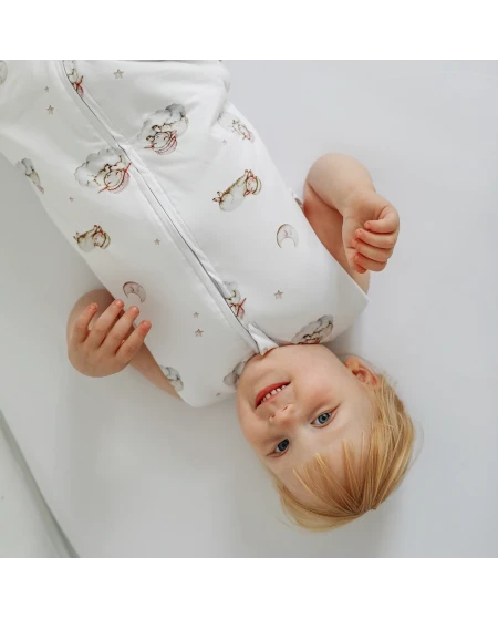 Baumwoll-Schlafsack mit Beinen Lullaby Weiß 3-4 Jahre | Waldin